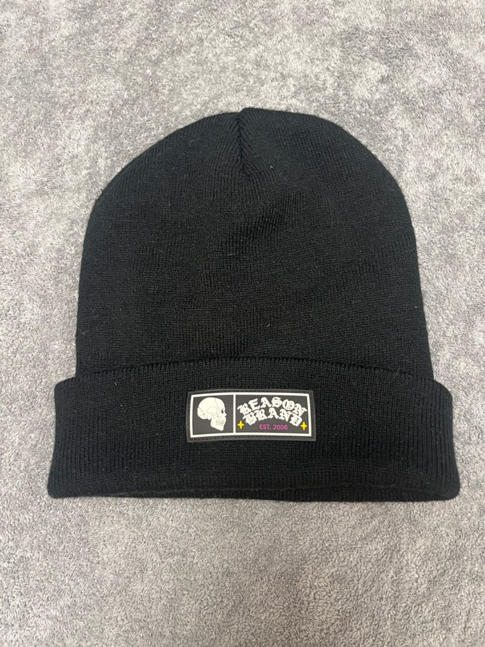 Reason Brand Black Knit Beanie